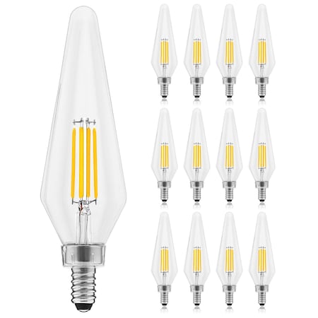 Luxrite HX10.5 LED Light Bulbs 4.5W 60W Equivalent 500LM 2700K Warm White Dimmable E12 Base, 12PK LR21670-12PK
